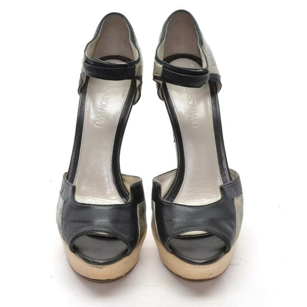 Jason Wu Open Toe Ankle Strap Platform Heels Sz 38 - image 3